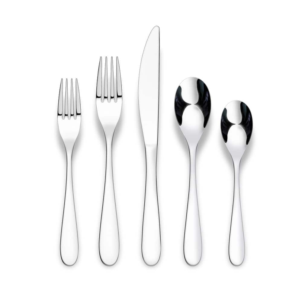 Ornative Percival 18/0 Stainless Steel 20 Pieces Flatware Set - 10.63" H x 6.69" W x 2.76" D