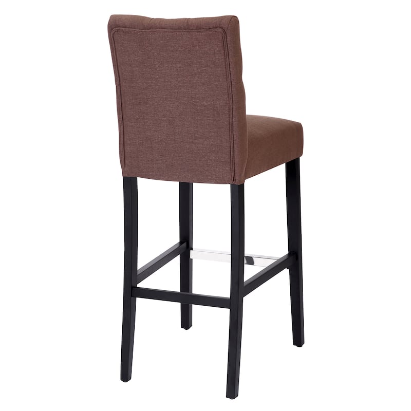 Carter 29" Button Tufted Bar Stool Black Finish