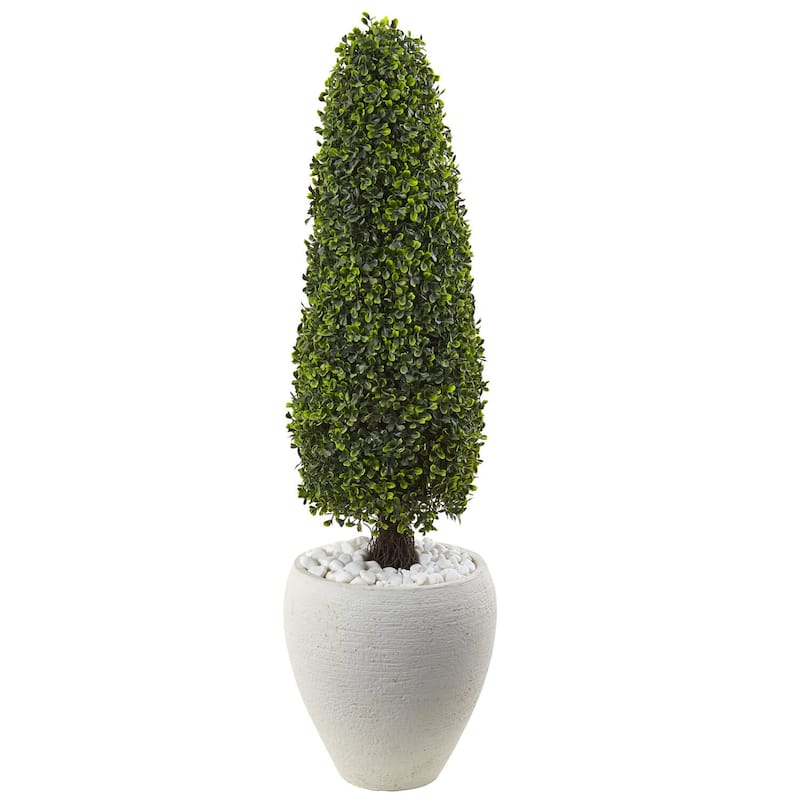 Timeless Topiary Plant 41 Inch - Indoor Outdoor Bush with Planter - Elegant Home Decor - 3.42ft.