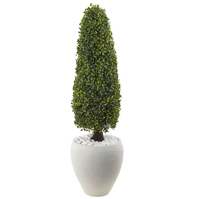 Timeless Topiary Plant 41 Inch - Indoor Outdoor Bush with Planter - Elegant Home Decor - 3.42ft.