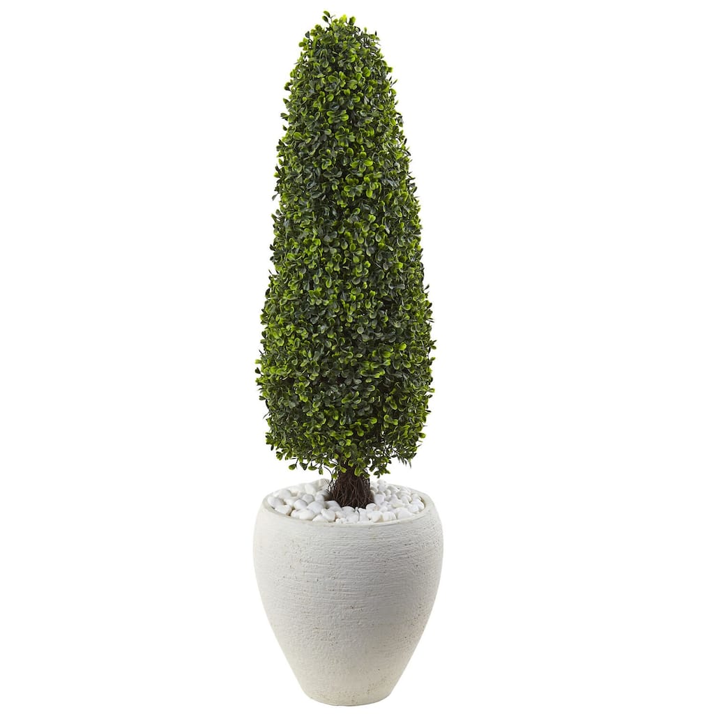 Timeless Topiary Plant 41 Inch - Indoor Outdoor Bush with Planter - Elegant Home Decor - 3.42ft.