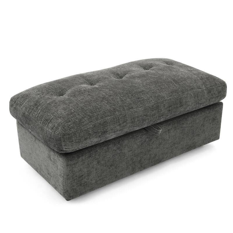 Double Recliner Chair with Adjustable Backrest, Storage Ottoman, USB Port & Phone Stand