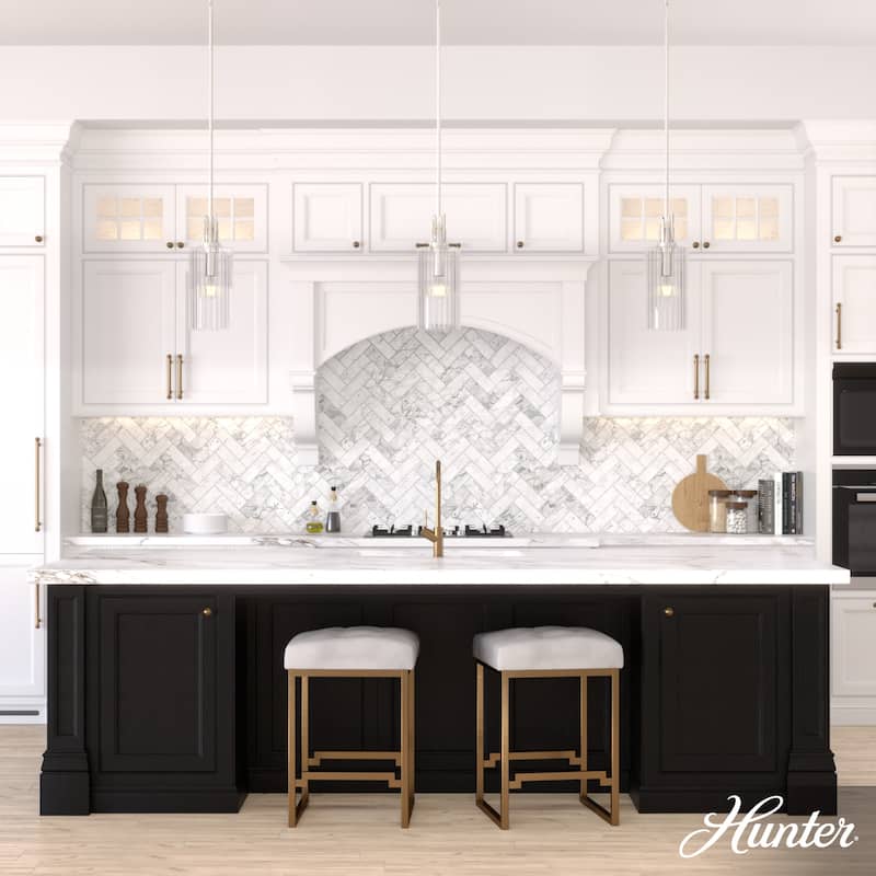 Hunter Gatz 1-Light Pendant - Kitchen Island, Dining Room, Entry - Glam, Contemporary, Transitional