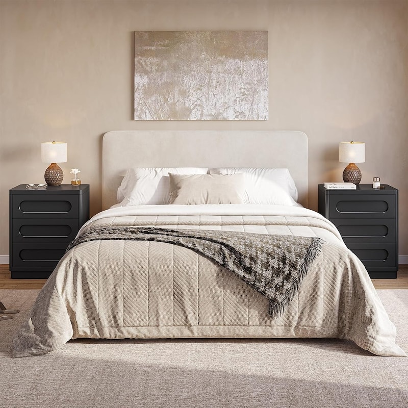 Bedroom Nightstand 3 Drawers 21.7''Wx15.8''Large Night Stand