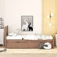 preview thumbnail 9 of 23, Twin Size Wooden Platform Bed Frame with Trundle Bed & Headboard