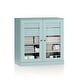 preview thumbnail 16 of 47, Palace Imports 100% Solid Wood Short Clear Glass Bathroom Storage Cabinet with 2 Drawers, 32" W x 35.75" H