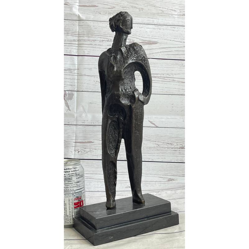 Abstract Surreal Nondescript Female Figure Bronze Statue Sculpture Decor Salvador Dali 16 Inches