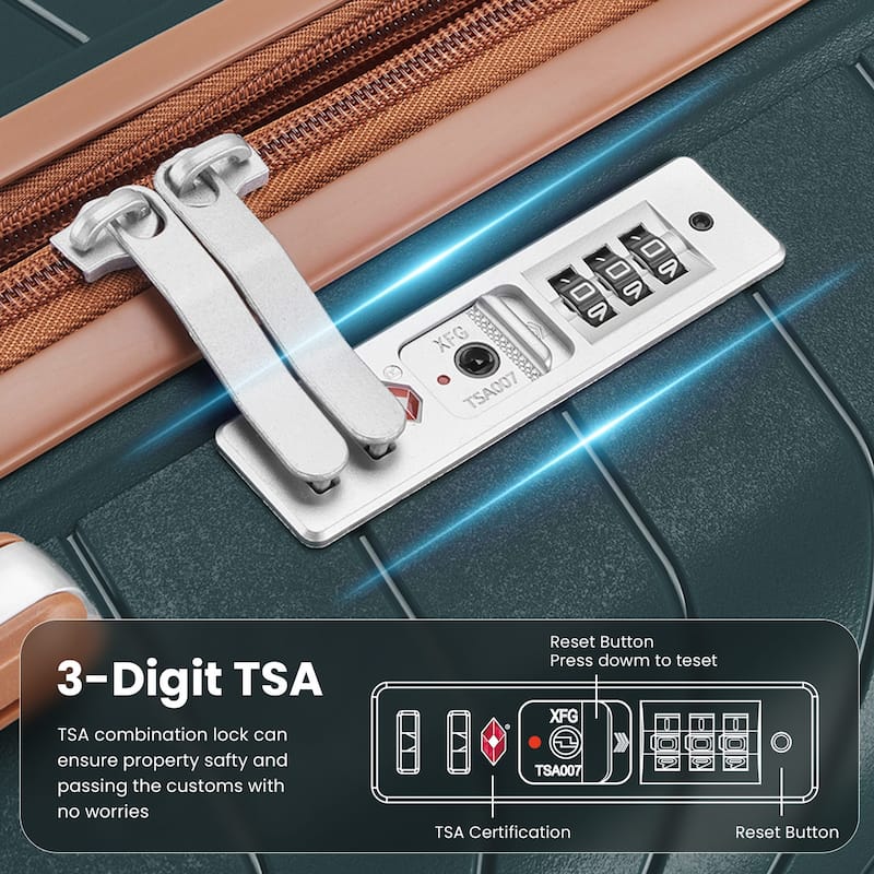 14/20/24/28" Expandable Lightweight Luggage Sets, Hardside Suitcase with Double 360 Degrees Mute Spinner Wheels & TSA Lock