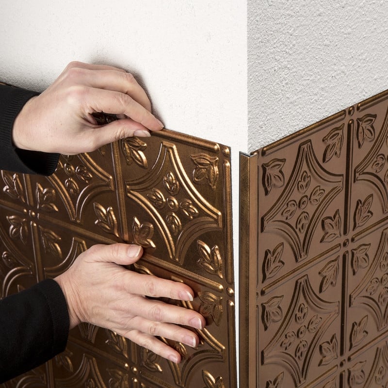FASÄDE 47 in. Decorative Vinyl Outside Corner Trim Argent Bronze (5 Pack) - 5 Pack
