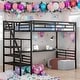 preview thumbnail 2 of 7, Twin Size Metal Loft Bed Frame with Desk, No Box Spring Needed, Black