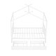 preview thumbnail 15 of 15, White Full Metal House Platform Bed with Drawers & Headboard