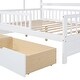 preview thumbnail 24 of 22, Modern Wooden Full Size House Bed with 2 Drawers with Storage Shelf & Safety Guard Rails & Solid Wood Slats Support Kids Bed
