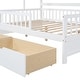 preview thumbnail 24 of 33, Wooden Full Size House Bed with 2 Drawers,Kids Bed with Storage Shelf, Gray