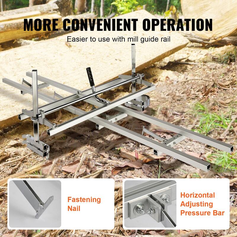 Chainsaw Mill and Rail Mill Guide System for Woodworkers and Carpenters - 14"-36" 9 ft
