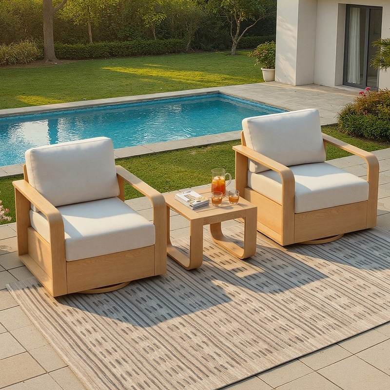Spruce & Spring Patio Furniture Outdoor Swivel Accent Chair