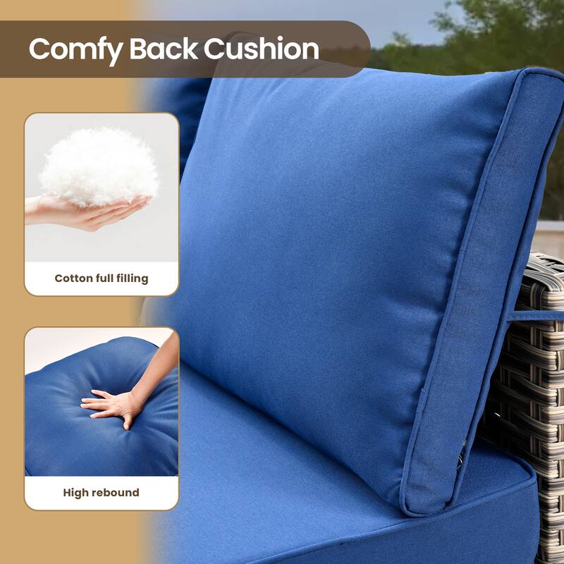 XIZZI 8-Piece Outdoor Wicker Furniture Sectional Swivel Chairs Set