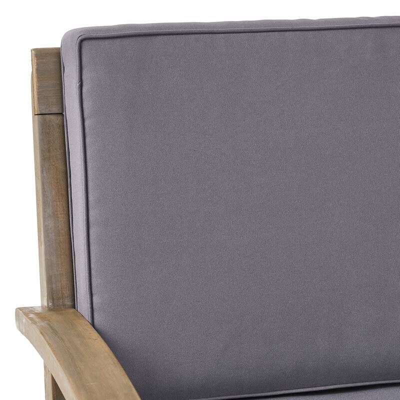 Roomfitters Outdoor Club Chair with Cushions, Durable Acacia Wood Frame and Weather-Resistant Seating