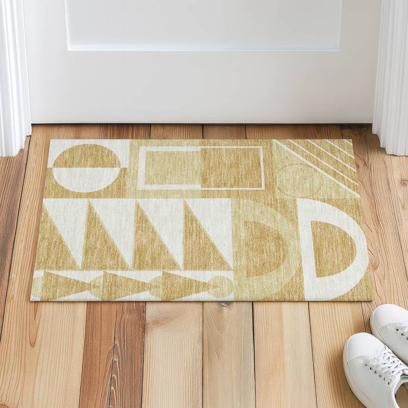 Machine Washable Indoor/ Outdoor Modern Crowley Chantille Rug