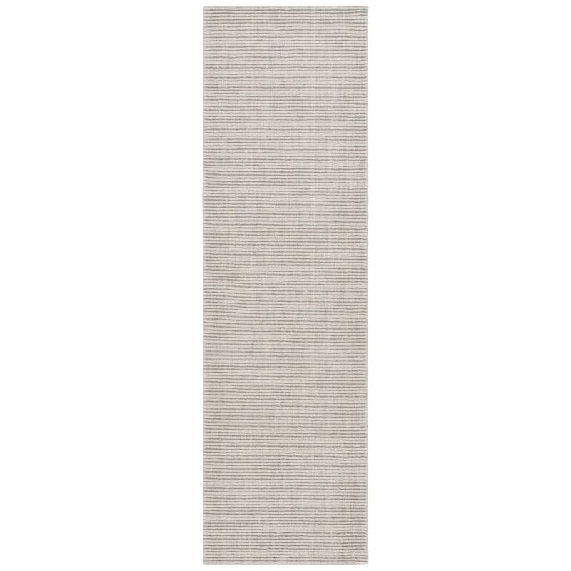 SAFAVIEH Handmade Himalaya Chrysanthemum Solid Wool Rug - 2'3" x 8' Runner - Light Grey