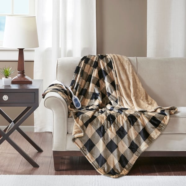 slide 1 of 16, True North by Sleep Philosophy Lucas Oversized Printed Heated Plush Throw