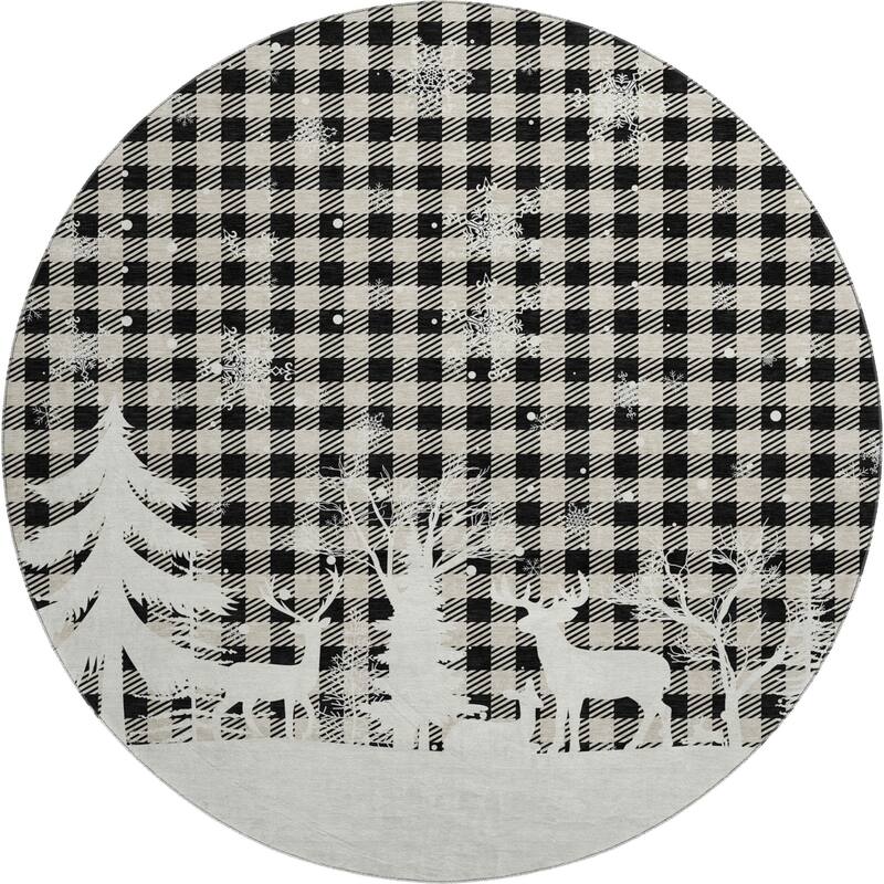 Premium Washable Super Soft Winter Reindeer Tree Mayfield Rug
