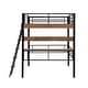 preview thumbnail 12 of 11, Metal Full Size Loft Bed with Built-in Desk, Storage Shelf and Ladder, Black