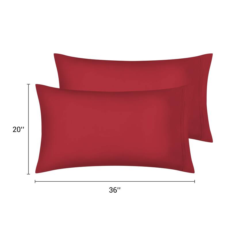 Polyester Pillow Cases Set of 2 for Hair & Skin, Cooling Pillow Covers