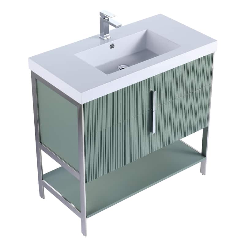 Fine Fixtures Serenity Modern Bathroom Vanity with White Gel Acrylic Top