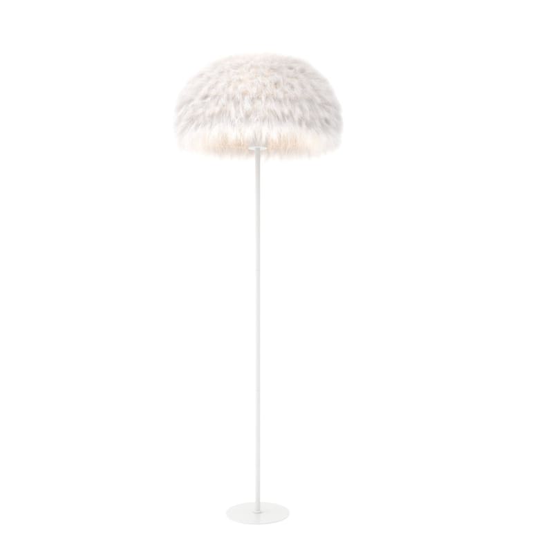 Acroma 63" Blush Pink Feather Floor Lamp with Dome Shade - 1-light