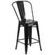 preview thumbnail 46 of 97, 24'' High Metal Indoor-Outdoor Counter Height Stool with Back
