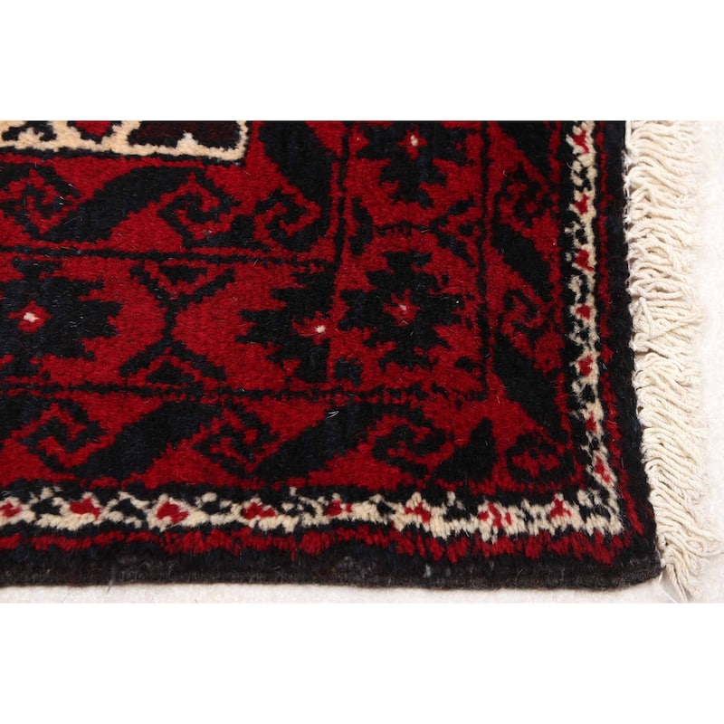 ECARPETGALLERY Hand-knotted Teimani Ivory, Red Wool Rug - 3'2 x 6'1