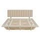 preview thumbnail 44 of 58, Velvet Platform Bed with LED Lighting and Storage, Queen Size