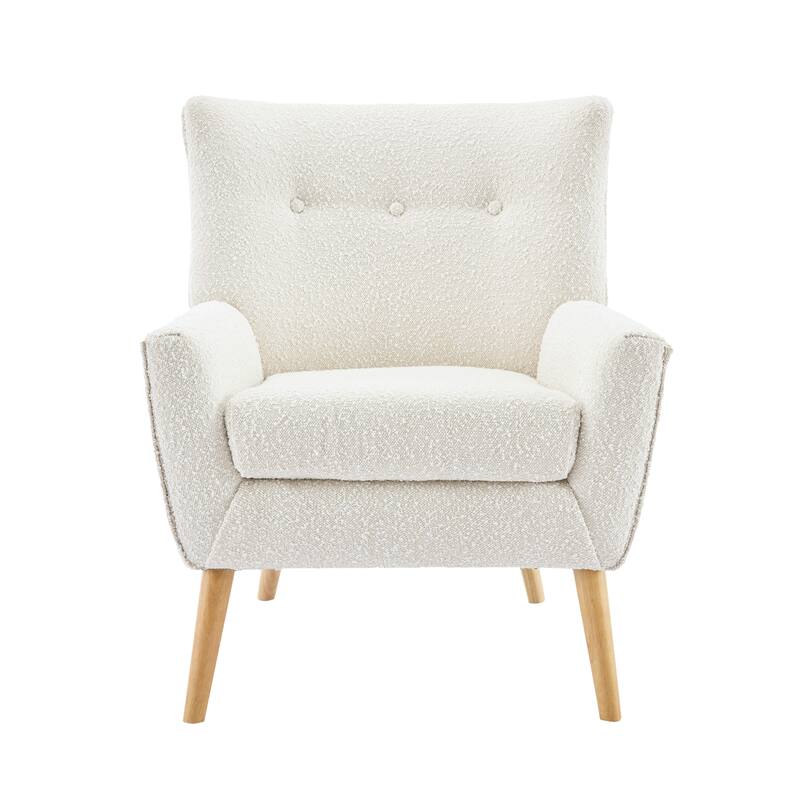 Almond Wood+Fabric Accent Chair, 30x29x36 inches