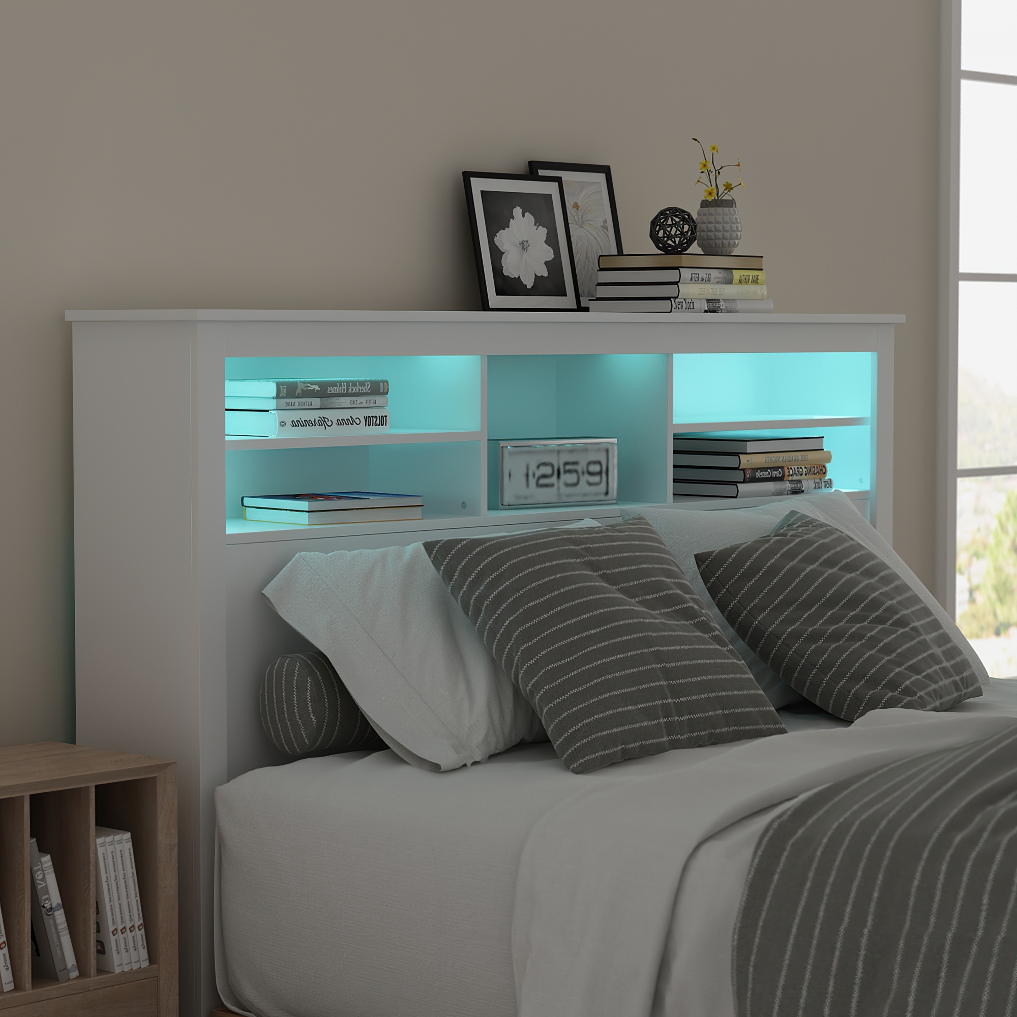 Queen headboard shop with storage