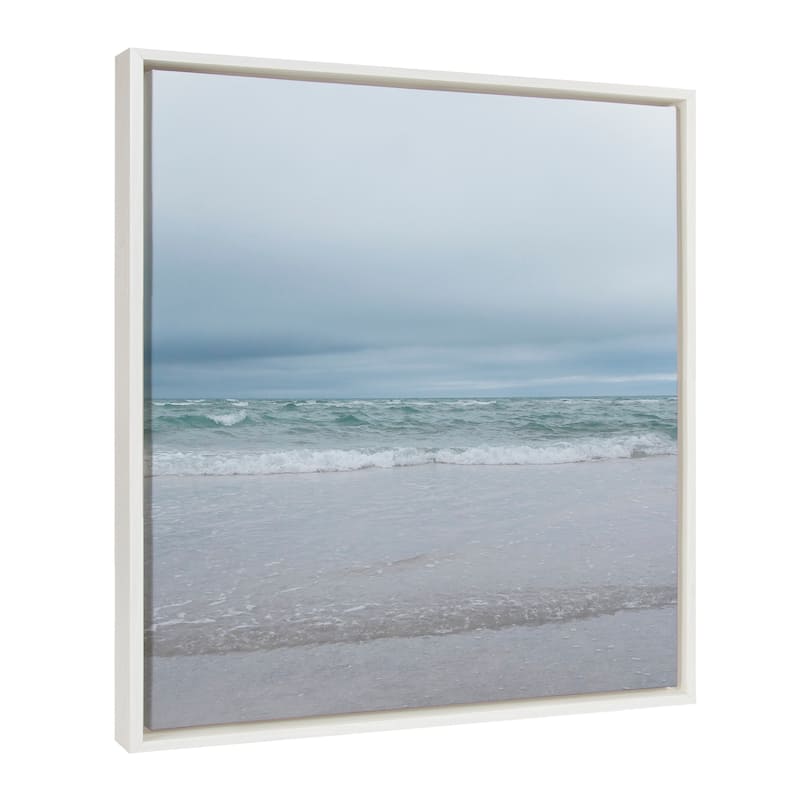 Kate and Laurel Sylvie Lifes a Beach Framed Canvas by Stephanie Klatt - 22x22 - White