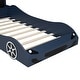 preview thumbnail 40 of 39, Wood Twin Size Race Car-Shaped Kids Platform Bed with LED and Upholstered Backrest, Bedroom Floor Bed Wood Frame for Kids Teens