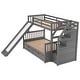 preview thumbnail 7 of 22, Elegant Twin over Full Bunk Bed with 2 Drawers, 3 Storage Grids, Ladder with handrails, Storage and Slide, Multifunction, Gray