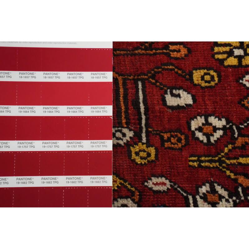 Hand Knotted Oriental 100% Wool Carpet Traditional Floral Oranges & Rust Qashqai Area Rug - 8' 6'' X 5' 1''