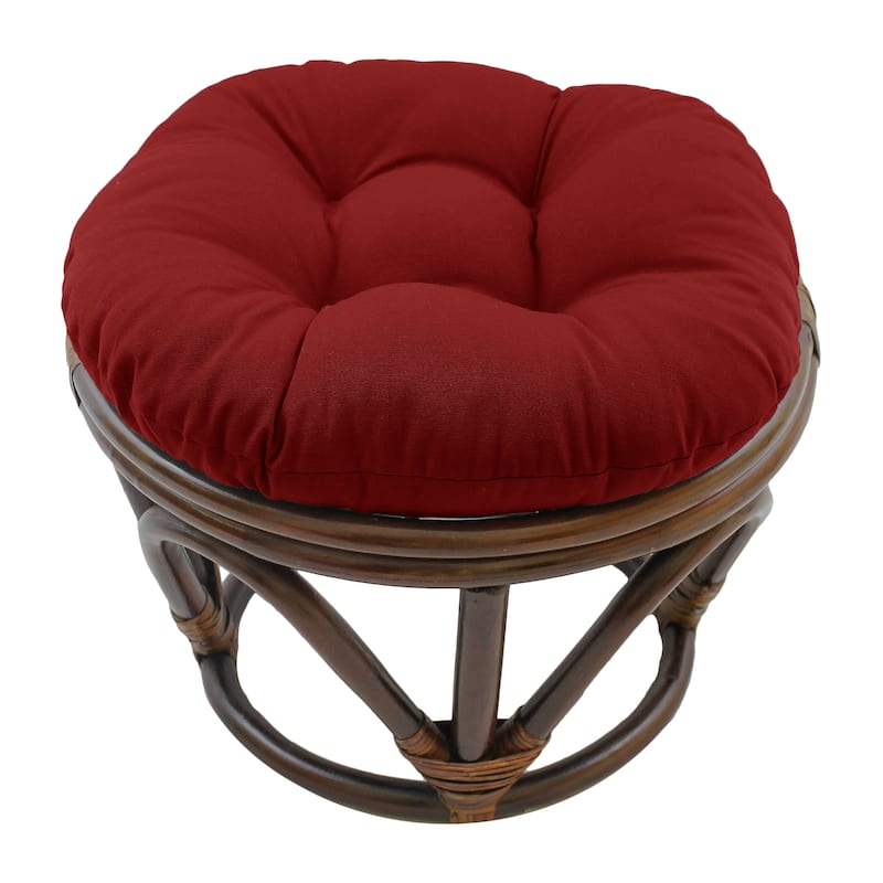 18-inch Round Twill Footstool/Ottoman Cushion (Cushion Only) - 18 x 18 - Ruby Red