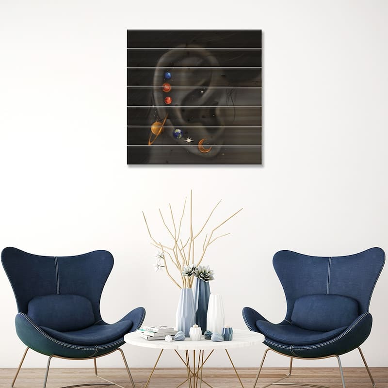 Celestial Piercings II Print On Wood by Stephanie Sanchez - Multi-Color