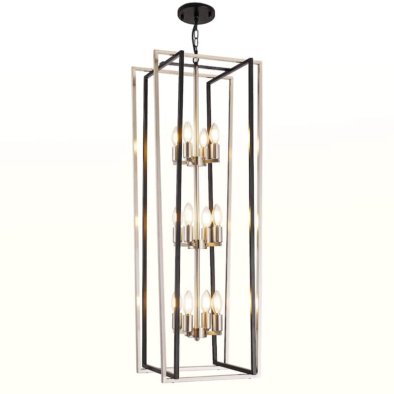 Modern Rectangle Chandelier Lantern Pendant Light Fixture
