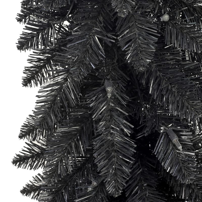 Puleo International 4 ft Pre-Lit Black Artificial Alpine Pencil Tree