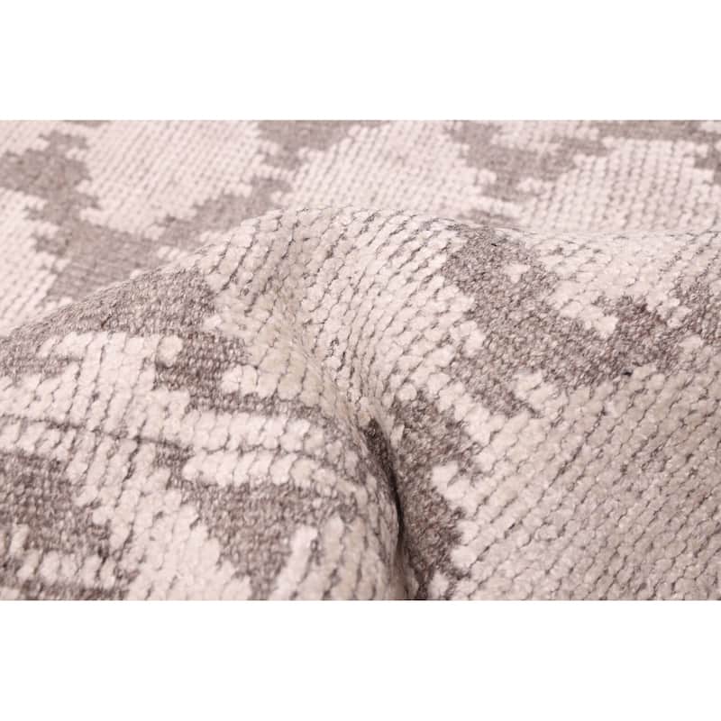 ECARPETGALLERY Hand-knotted Looma Light Grey Silk, Wool Rug - 8'3 x 9'10