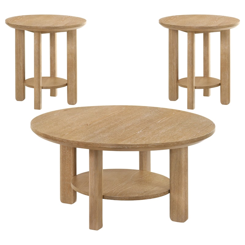 Ottowa Round Wood Coffee Table Set