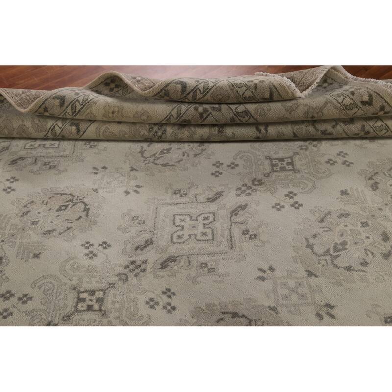 Oushak Indian Large Rug Handmade Wool Carpet - 9'10"x 13'9"