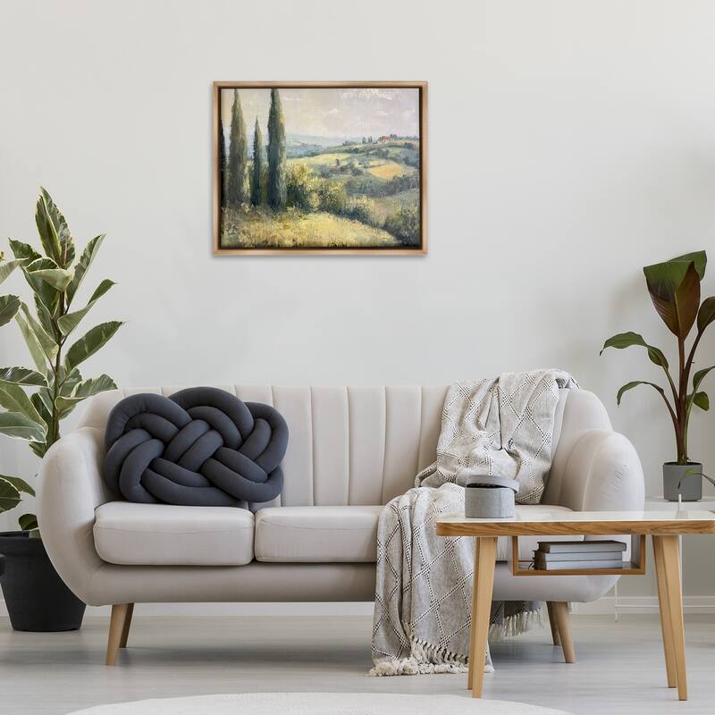 Stupell Rolling Hills Country View Framed Floater Canvas Wall Art Design By Petal Prints Design