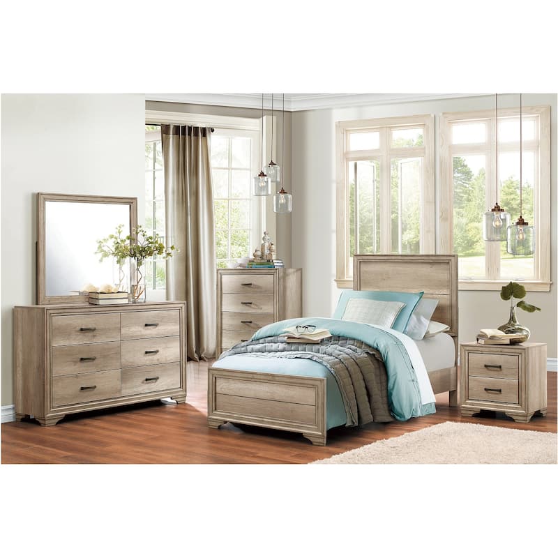 Ben 5 Piece Rustic Melamine Laminate Modern Panel Bedroom Set