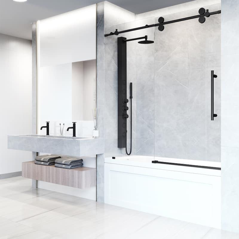 VIGO Elan 56" to 60" W x 66" H Frameless Sliding Tub Door