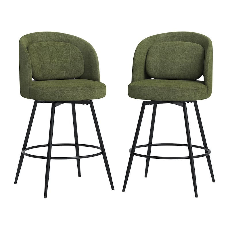 Swivel Bar Stools Set Of 2/3/4, Metal Bar Stools, Modern Upholstered Bar Stools For Kitchen Island - 20.3"W X 20.3"D X 39"H