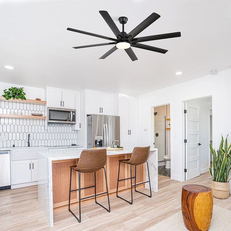 66'' Modern Remote and Smart APP Control Ceiling Fan With Dimmable Led Light
